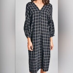 Women’s Ellison Cotton Midi Dress Lagen Look Boxy Size M Sustainable Windowpane